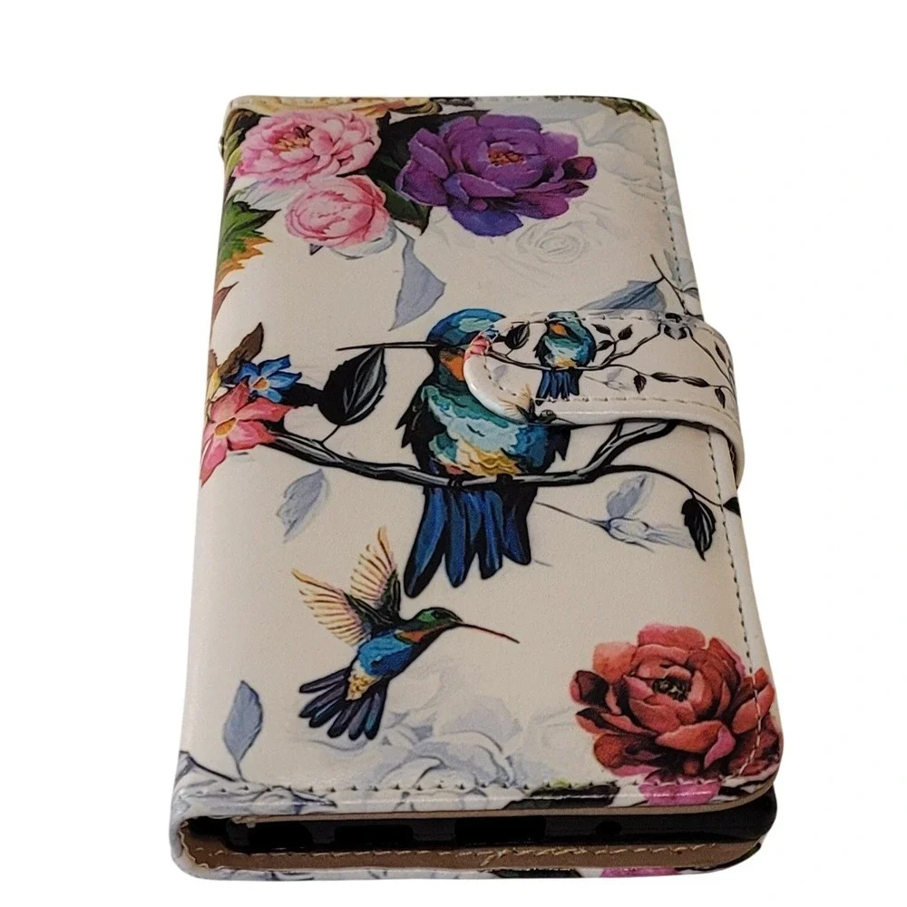 Hummingbird Floral Folio Wallet Phone Case Samsung Note 20 Ultra 5G Cream